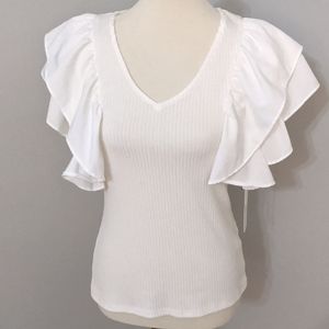 Haute Monde ruffle sleeve top